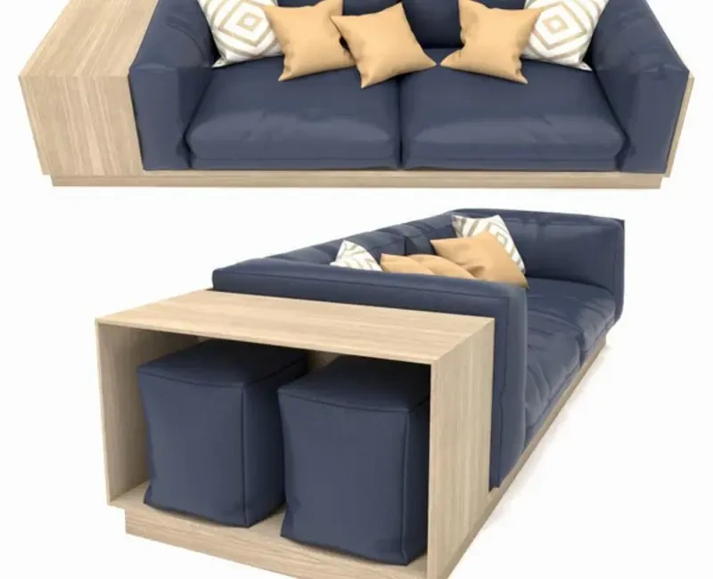 MODULAR SOFA WITH SQUARE POUFFE ₦387,719.99