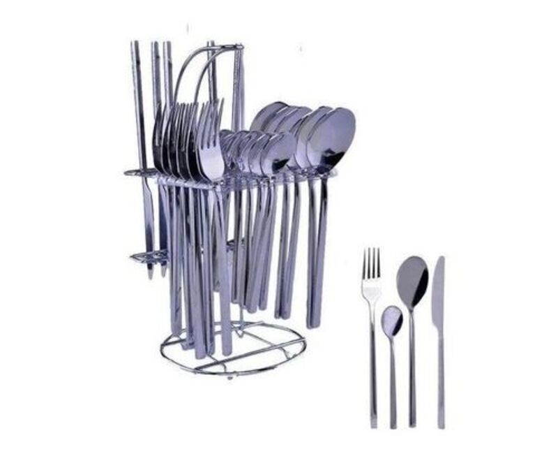 STAINLESS STEEL CUTLERY SET 24 PIECES WITH A STORAGE CADDY