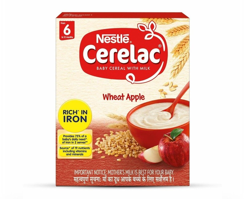 Cerelac Wheat & Apple Baby Cereal with Milk 250g ×4x 36